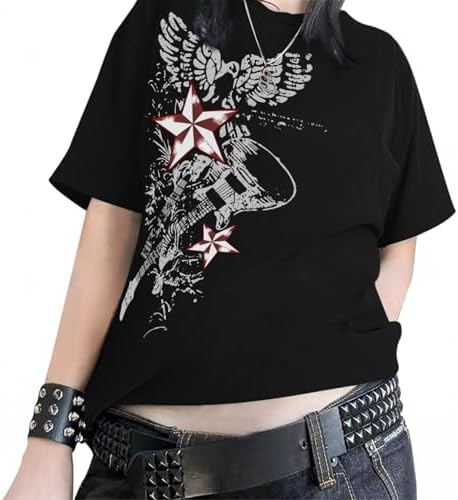 Men Women Y2K Vintage T-Shirts Tees Grunge Emo Alt Grafitti