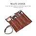 SOSATCHEL PU Leather Rollup Pen Bag Pencil Case Storage Pouch Organizer, Brown