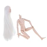 1/6 BJD Male Doll Head Sculpture with White Hair