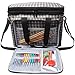 Teamoy Knitting Bag With Divider and Cover, Portable Yarn Storage Organizer for Crochet Accessories and Knitting Needles,Ideal for Knitting Enthusiasts, Grey Dots
