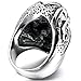 INBLUE Men's Stainless Steel Ring Band Silver Tone Blue Skull Tribal Size13