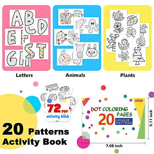 Shuttle Art Dot Markers, 10 Colors Bingo Daubers with Dot Coloring Book