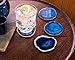 Amethya Natural Sliced Agate Coaster, Cup Mat for Drinks with Rubber Bumper, Set of 4