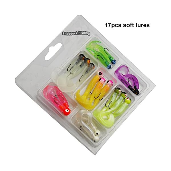 Shaddock-Fishing-110-Piece-Fishing-Lures-Tackle-Kit-Soft-Crappie-Tube-Jigs-Jig-Lead-Heads-Hooks-Fish-Bass-Fishing-Gear-Lures-Kit-Set