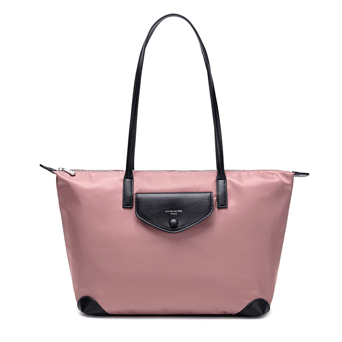 David Jones - Women's Pink Nylon Tote Bag - Waterproof Shoulder Bag Travel Beach - Foldable Shopper Handbag Large Capacity - Fashion Zipper Crossbody Bag - Casual Elegant Work City