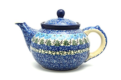 Click Here to See More Images Polish Pottery Teapot - 1 1/4 qt. - Antique Rose
