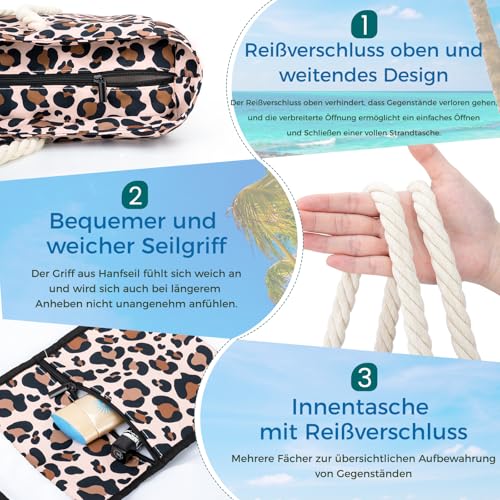 benpen Beach Bag Swimming Bag Women's Waterproof Large with Zip Swimming Pool Bag Large Family Shopping Bag Foldable Shoulder Bag Carry Bag Shopping Bag Travel Bag