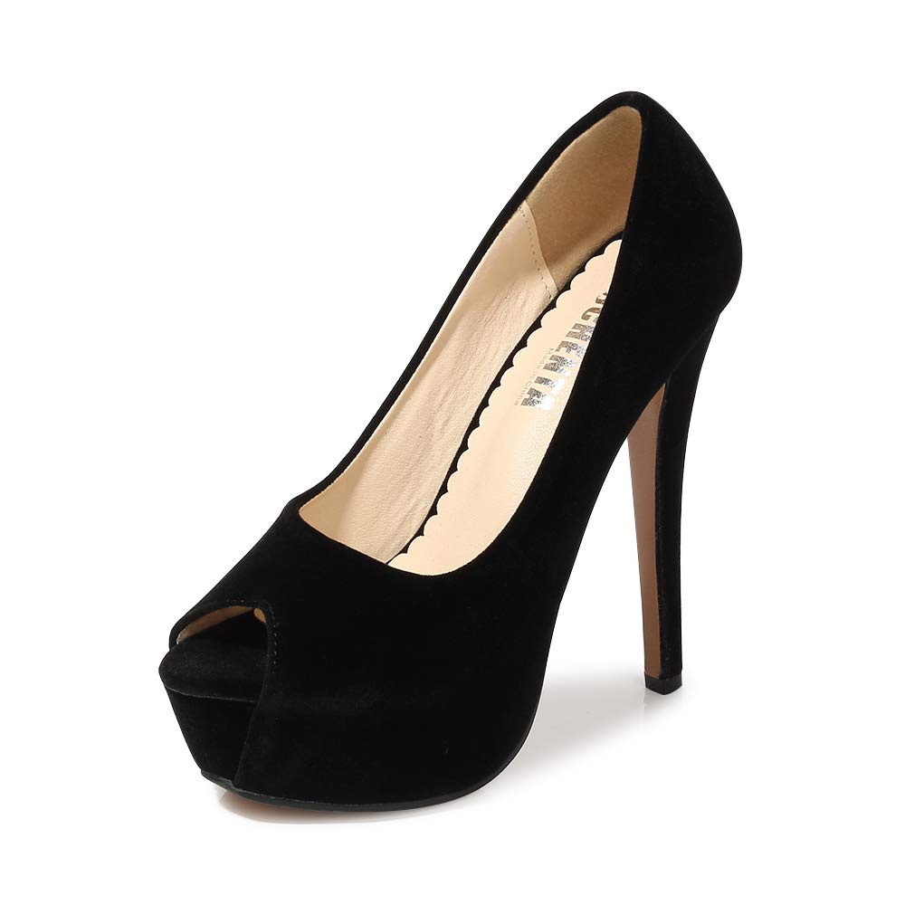 OCHENTA Women's Peep Toe Prom Heels Platform High Heels Sexy Dress Pumps