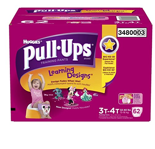 Huggies Pull-Ups Learning Designs Training Pants for Girls, Giga Pack, Size 3T-4T, 62 Count