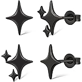 PLTGOOD 925 Sterling Silver Studs Earrings for Women 2 Pairs Star Stud Earrings Set Hypoallergenic Silver Stud Earrings Dainty Star Earrings for Women