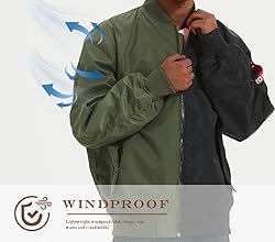 GOLYOY Bomber Jacket Men Casual Lightweight Jacket