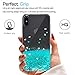 LeYi for iPhone X Case with Tempered Glass Screen Protector for Girls Women, Cute Shiny Glitter Moving Quicksand Clear TPU Protective Phone Case Cover for iPhone X (Turquoise)