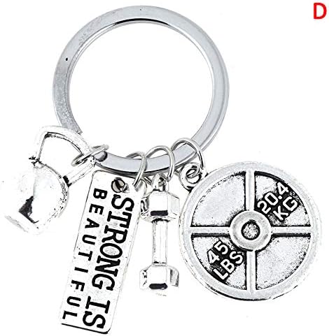CHENLIGHT Fashion Barbell Dumbbell Fitness Gym Keychain Pendant Keyrings Sport Accessories