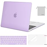 MOSISO Compatible with MacBook Pro 13 inch Case M2 2026 2025 2024 2023 2022-2016 A2338 M1 A2251 A2289 A2159 A1989 A1708 A1706, Plastic Hard Shell&Keyboard Cover&Screen Film&Storage Bag, Light Purple
