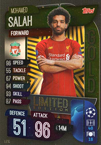 MATCH ATTAX 19/20 Mohamed Salah Gold Limited Edition Trading Card - Liverpool