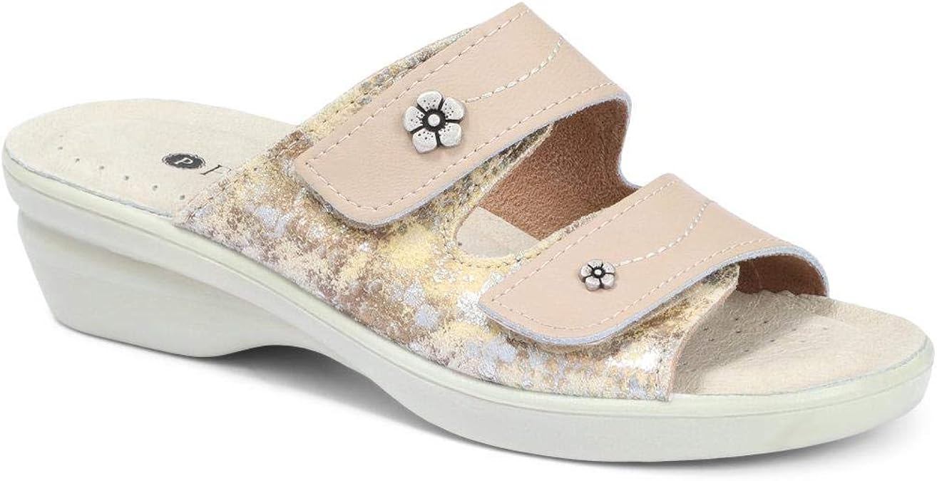 Pavers Womens Touch Fastening Leather Mule Sandals Shoes Amazon.co.uk