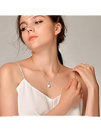 J.Rosée - Collar de plata de ley 925, diseño de corazón triple, cadena de plata de 18.0 in