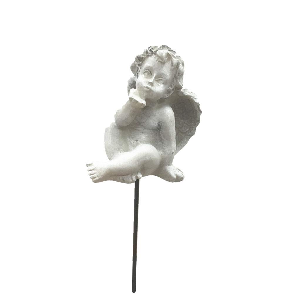 MUAMAX Angel Garden Stakes, Decorative Cherub for Fairy Graden Miniature Micro Landscape, Planter Flowerpot Cactus Décor Ornament Gardening Accessories Gifts