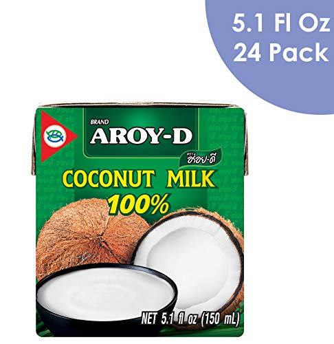 Aroy-D 100% Coconut Milk 5.1 Fluid Ounce (150ml), Pack of 24