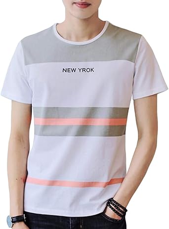 Amazon Jhijsc Tシャツ メンズ 半袖 ゆったり 夏 薄手 ボーダー