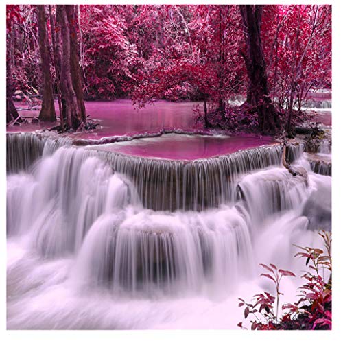 Amaping DIY 5D Diamond Painting Partial Drill by Number Kits Crystal Rhinestone Beads Pasted Embroidery Cross Stitch Kits Embellishment Arts Craft for Home Wall Hanging Decor (Waterfall)
