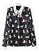 Joeoy Women's Printed Cat Pattern Collar Long Sleeve Button Down Shirt