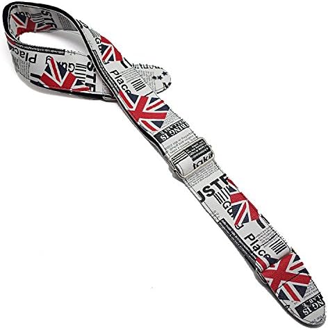 Factory direct sales PU leather electric bass guitar straps leather straps personality guitar straps Britain newspapers style