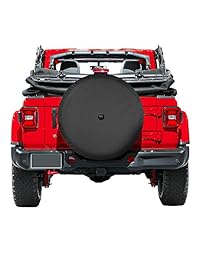 Boomerang Cubierta de neumático suave JL de 32 pulgadas para uso con Jeep Wrangler JL Sport & Sahara 2018-2019 (con cámara de respaldo) Vinilo negro vaquero Capucha de cámara integrada