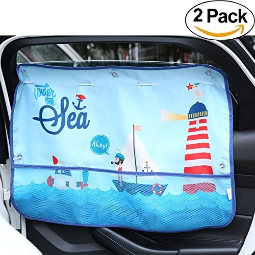 Car Sun Shade for Kids - Universal Car Sunshades for Side Windows Baby Pet 27.6"x19.7" Car Curtains Fit for Trucks and SUV's 2 Pack (Blue)