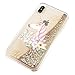 uCOLOR Unicorn Floral Glitter Case Compatible for iPhone Xs Max Gold Waterfall Liquid Sparkling Quicksand Clear Protective Case Compatible for iPhone Xs Max(6.5