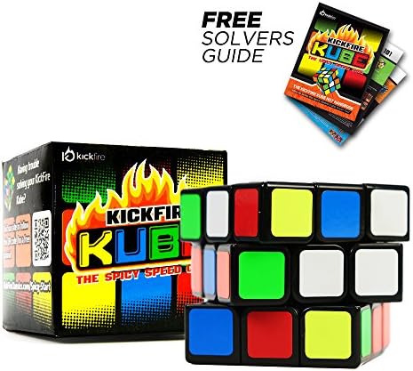 KickFire Kube Speed Cube by KickFire Classics | Best 3x3 Rubix Cube Puzzle Brain Teasing Game | Features Rounded Corners for Easy Turning &amp; Smooth Play | Free Solving Guide | Beginners &amp; Experts