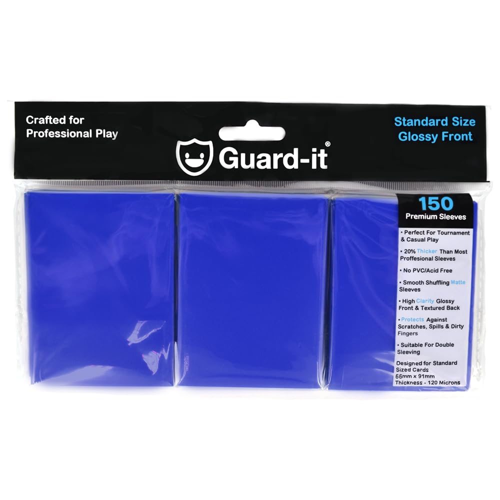 Guard-it - 150 Blue Standard Size Trading Card Sleeves - Premium Deck Protectors for Pokemon, Magic: The Gathering & Lorcana