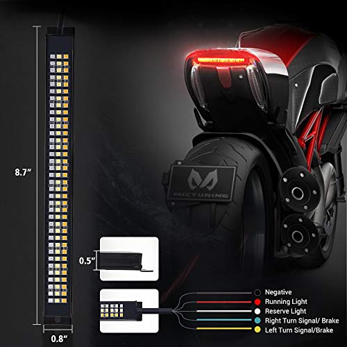 MICTUNING Universal Triple 108 LED Motorcycle Tail Light Strip