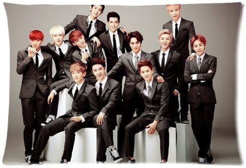 Hertanercase South Korea Super Band EXO Custom Zippered Soft Pillow Cases 16'' x 24'' (Two sides)