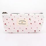 Hot Sale New Flower Floral Pencil Pen Canvas Case Cosmetic Makeup Tool Bag Storage Pouch Purse