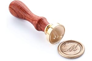 Wax Seal Stamper, VOOSEYHOME Initial Handwritten Letter Alphabet M Stamp with Rosewood Handle, Decorating on Invitations Mail Envelopes Sealers Cards Books for Birthday Themed Party Wedding Signature