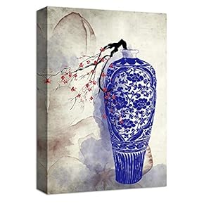 Canvas Wall Art Traditional China Painting Artwork for Home Prints Framed - 12x18 inches
