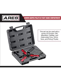 ARES 71002   Juego de extractores de balanceador armónico para quitar poleas de amortiguador en los compartimentos del motor sin quitar la caja de almacenamiento del radiador incluida
