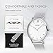 Mens Quartz Watch, Aposon Business Analog Wrist Watch Luxury Stainless Steel Band Cool Waterproof Dress Watches- Silver