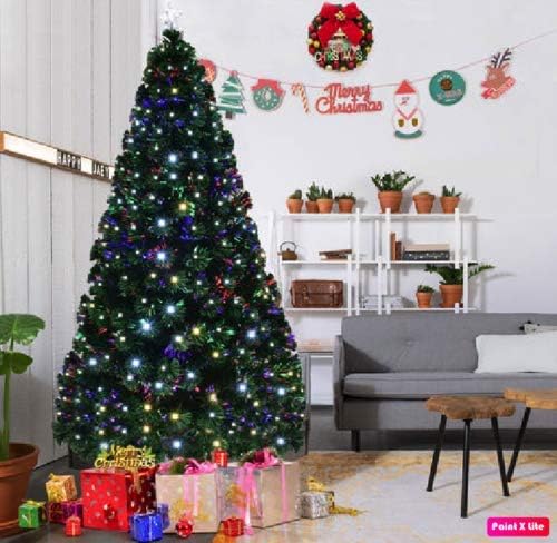 TSARLTD Fibre Optic Christmas LED Tree White Xmas Tree with Multicoloured Lights UK PLUG (2ft(60cm))