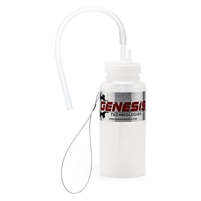 Genesis Universal 1 Person Brake Bleeder Bottle met een roestvrijstalen kabelhouder en 12 inch vloeistofbuis