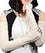 Grazing Women's Long Lace Fingerless Anti-uv Sun Golf Driving Arm Sleeves Gloves (Beige)