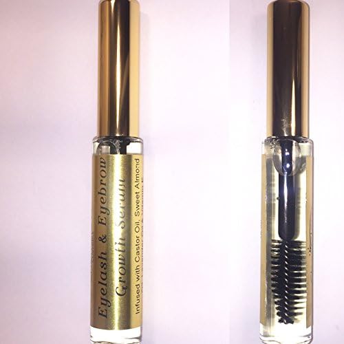 Best Eyelash & Eyebrow Growth Serum, Potent. with 100% Pure Castorl Oil, Lavender Oil, Sweet Almond Oil & Vitamin E. Grow longer, thicker lashes and brows. All natural.