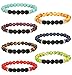 FIBO STEEL Mens Bracelet 7 Chakras Gemstone Bracelets for Men Women Natural Lava Rock Beads Healing Energy Yoga Bracelets F