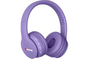 MIDOLA Kids Headphones Bluetooth 5.3 Wireless 60H Play Time Volume Limit 85/110dB Over Ear Foldable Protection Headset/Wired AUX Cord Mic for Boy Girl Travel School Phone Pad Tablet Light Purple