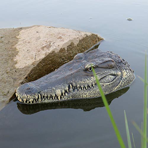 UKSAT Floating Alligator Head Decoy,2.4GHz RC Movable Crocodile Boat with Propeller,Alligator Head Decoy & Pond Float for Pool,Pond,Garden and Patio - Thumbnail 5