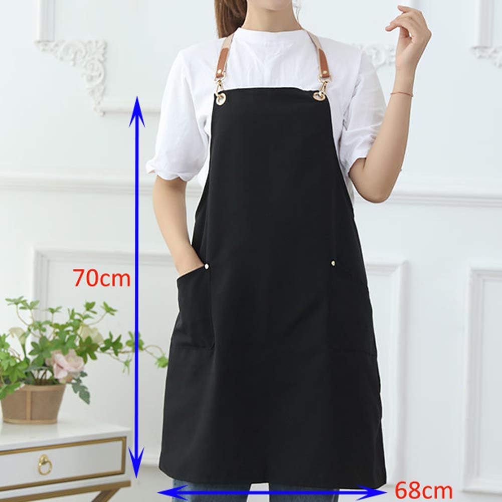 Gray Aprons for Women Baker Waiter Washable Apron for Adults with Pockets 35% Polyester and 65% Cotton, Color 4 - Image 3
