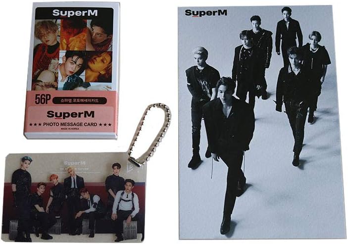 SuperM K-pop Mini Photo Cards (56) Post Card and (1) Key Ring (1) Se