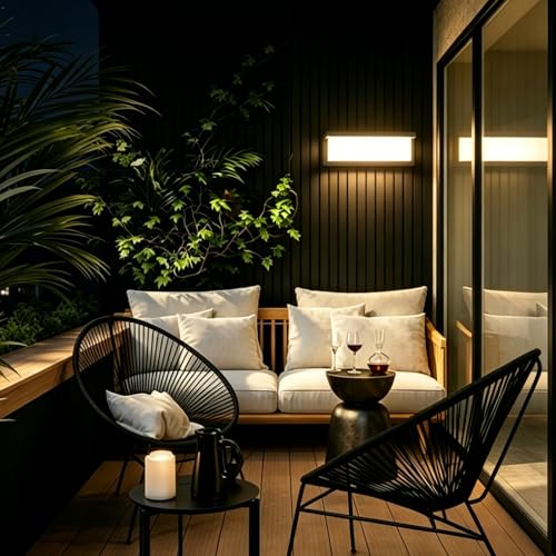 Coinmit 36W 3000K 3500LM IP65 Waterproof Outdoor LED Wall Light for Indoor and Outdoor Patio Balcony Black