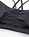 CRZ YOGA Women's Light Support Strappy Sports Bra - Low Cut Wirefree Padded Yoga Cami Criss Cross Back Black Medium